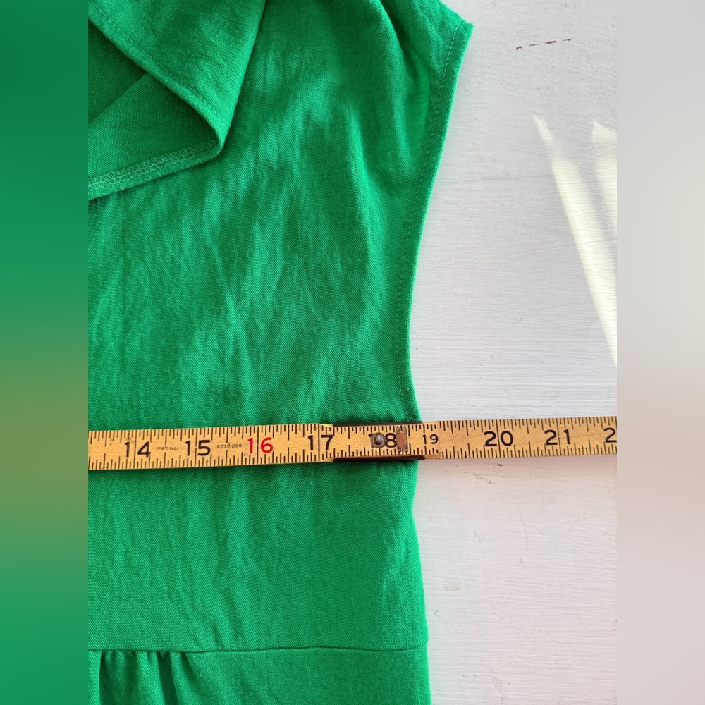 Zara Women’s Green Tiered Midi Ruffled Short Sleeve V-neck Dress Size SMALL - Picture 6 of 9